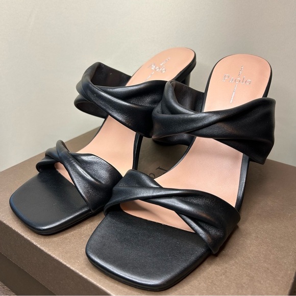 Linea Paolo Imani Black Heeled Sandals Size 10 - Picture 3 of 7